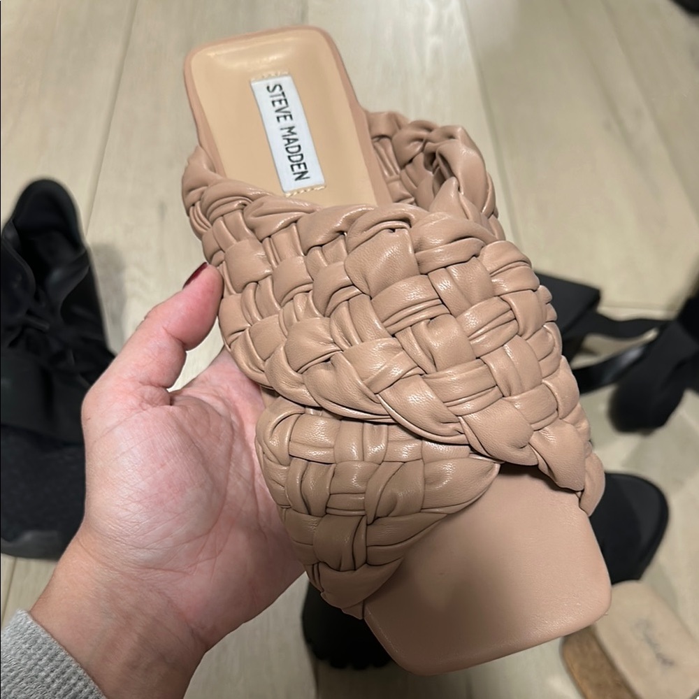 Steve Madden Tan Woven Sandals